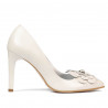 Eleganckie buty damskie 1282 biały kość słoniowa
