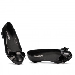 Baleriny damskie 6033 czarne kombinowane