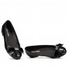 Baleriny damskie 6033 czarne kombinowane