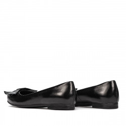 Baleriny damskie 6033 czarne kombinowane