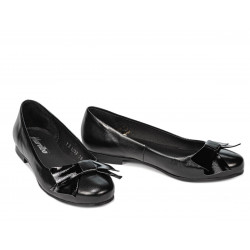 Baleriny damskie 6033 czarne kombinowane