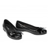 Baleriny damskie 6033 czarne kombinowane