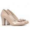 Damskie eleganckie buty 1245 lakier kość słoniowa