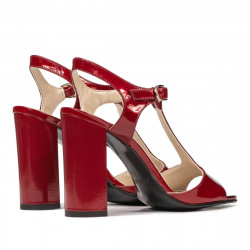 Damskie sandały 1258 lakier bordo