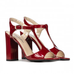 Damskie sandały 1258 lakier bordo