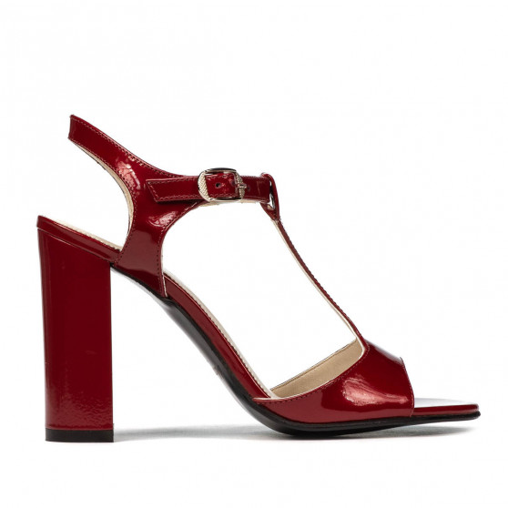 Damskie sandały 1258 lakier bordo