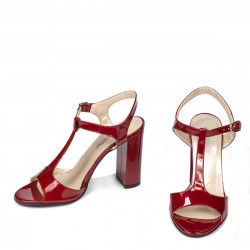Damskie sandały 1258 lakier bordo