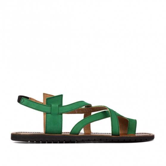 Damkie sandały 5076 zielony welur