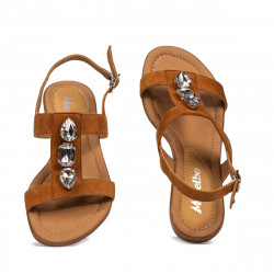 Damskie sandały 5073 camel welur