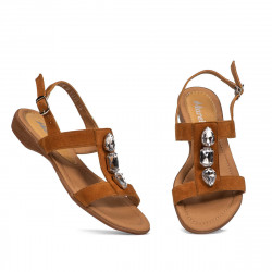 Damskie sandały 5073 camel welur