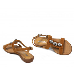 Damskie sandały 5073 camel welur