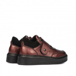 Buty dziecięce 2009 bordo perłowe połączone