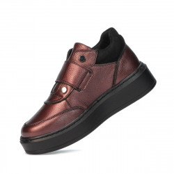 Buty dziecięce 2009 bordo perłowe połączone