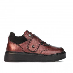 Buty dziecięce 2009 bordo perłowe połączone