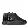 Buty męskie 4125 czarne kombinowane