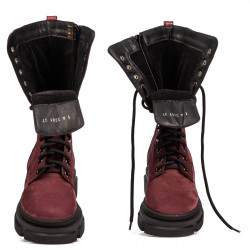 Damskie botki 3361 bufo bordo