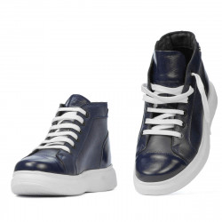 Buty męskie 4125 indigo kombinowane