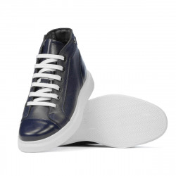 Buty męskie 4125 indigo kombinowane