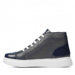 Buty męskie 4125 indigo kombinowane