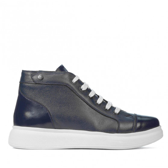 Buty męskie 4125 indigo kombinowane