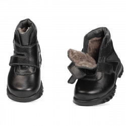 Małe buty dziecięce 105c czarno-komibnowane