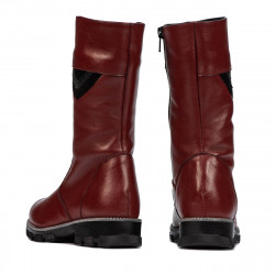 Buty dziecięce 3026 bordowe kombinowane