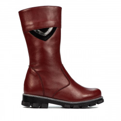Buty dziecięce 3026 bordowe kombinowane
