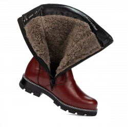 Buty dziecięce 3026 bordowe kombinowane