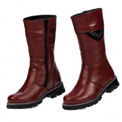Buty dziecięce 3026 bordowe kombinowane
