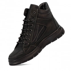 Buty męskie 4128 tuxon czarne kombinowane