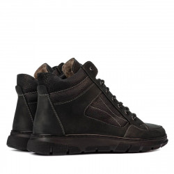 Buty męskie 4128 tuxon czarne kombinowane