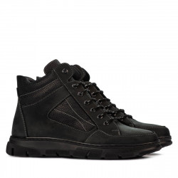 Buty męskie 4128 tuxon czarne kombinowane