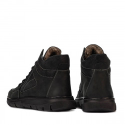Buty męskie 4128 tuxon czarne kombinowane