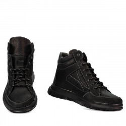Buty męskie 4128 tuxon czarne kombinowane