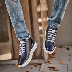 Buty męskie 4125 indigo kombinowane lifestyle