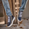 Buty męskie 4125 indigo kombinowane lifestyle