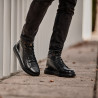 Buty męskie 4125 czarne kombinowane lifestyle