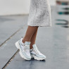 Damskie buty sportowe 6038 perłowy niebieski kombinowany