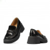Damskie buty casual 6041 czarne croco kombinowane