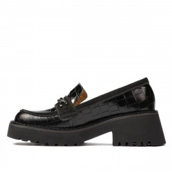 Damskie buty casual 6041 czarne croco kombinowane