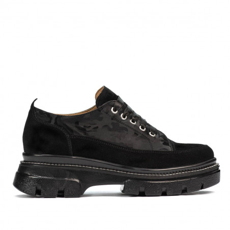 Damskie buty casual 6043 czarny zamsz łączony