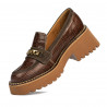 Damskie buty casual 6041 croco brązowy kombinowany