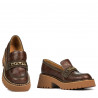 Damskie buty casual 6041 croco brązowy kombinowany