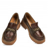 Damskie buty casual 6041 croco brązowy kombinowany