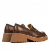 Damskie buty casual 6041 croco brązowy kombinowany