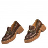Damskie buty casual 6041 croco brązowy kombinowany