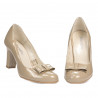 Eleganckie buty damskie 1245 lakierowane beżowe