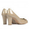 Eleganckie buty damskie 1245 lakierowane beżowe