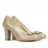 Eleganckie buty damskie 1245 lakierowane beżowe
