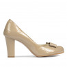 Eleganckie buty damskie 1245 lakierowane beżowe